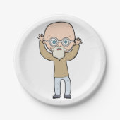 Funny Bald Man Pappteller (Vorderseite)