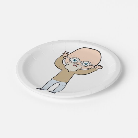 Funny Bald Man Pappteller (Schrägansicht)
