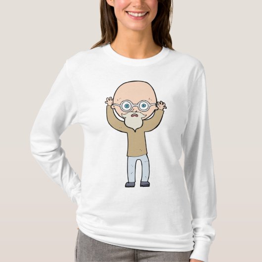 Funny Bald Quirky Old Man with Beard T-Shirt (Vorderseite)
