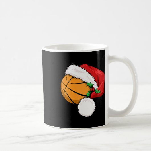 Funny Ball Basketball Weihnachtsmannmütze Frohe We Kaffeetasse (Rechts)