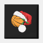 Funny Ball Basketball Weihnachtsmannmütze Frohe We Magnet (Vorne)