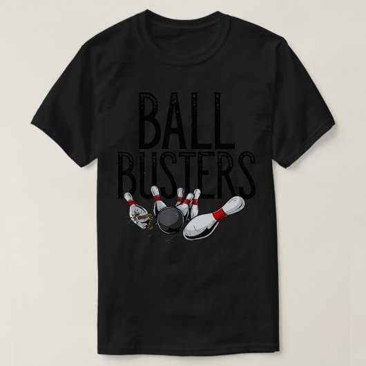 Funny Ball Busters Paare Match Bowling Player T-Shirt (Design vorne)