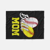 Funny Ball Mom Softball Baseball For Women Mothers Fleecedecke (Vorderseite (Horizontal))