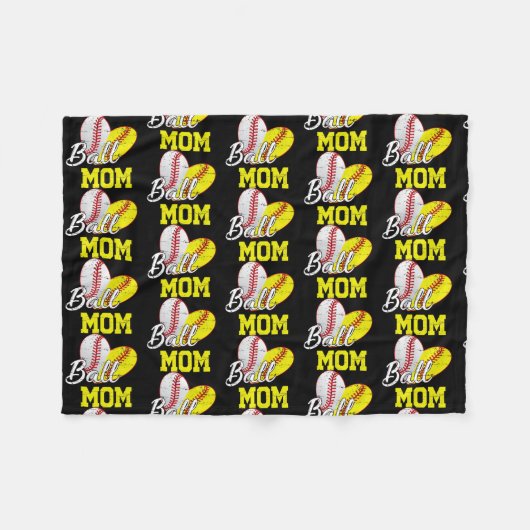 Funny Ball Mom Softball Baseball Ohrs for Women Fleecedecke (Vorderseite (Horizontal))