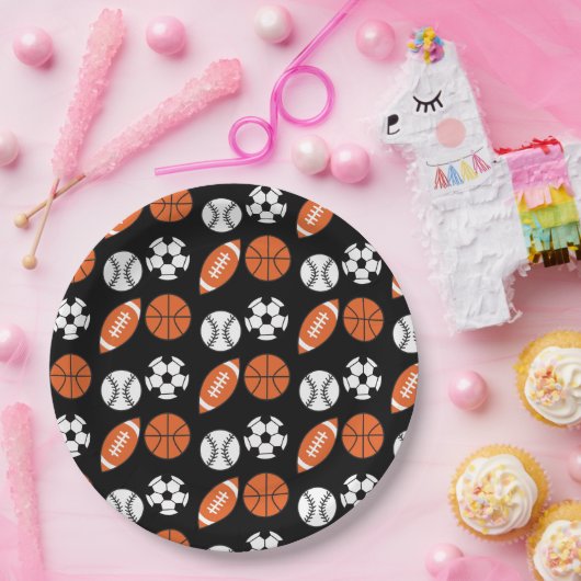 Funny Ball Pattern Pappteller (Party)