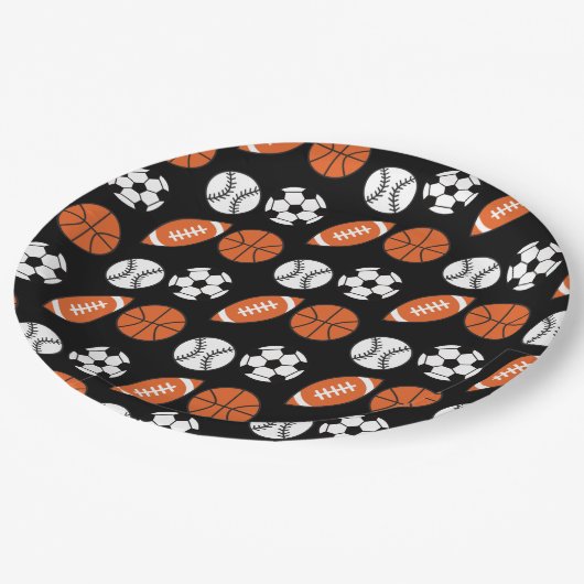 Funny Ball Pattern Pappteller (Schrägansicht)
