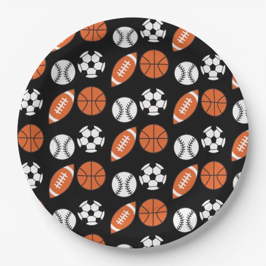 Funny Ball Pattern Pappteller (Vorderseite)