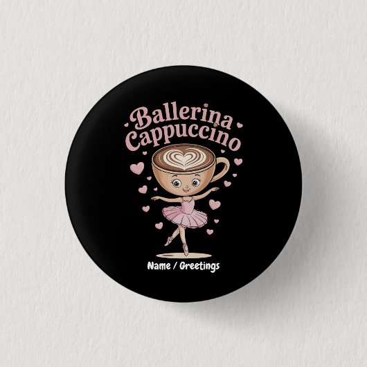 Funny Ballerina Cappuccina Italienisch Brainrot Me Button (Vorderseite)