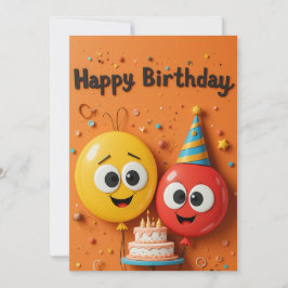 Funny Balloon Birthday Card
