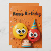 Funny Balloon Birthday Card (Vorne/Hinten)