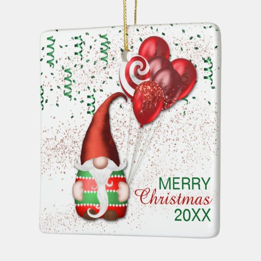 Funny Balloon Gnome Keramikornament (Links)