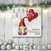 Funny Balloon Gnome Keramikornament