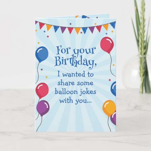 Funny Balloons Joke Humour Birthday Card Karte (Vorderseite)