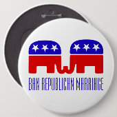 Funny Ban Republikanische Ehe LGBTQ+ Pushback 6" Button (Vorne & Hinten)