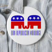 Funny Ban Republikanische Ehe LGBTQ+ Pushback 6" Button (Beispiel)