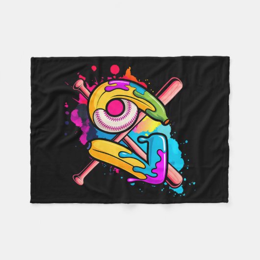 Funny Banana Baseball 67 Ice Cream Drip Meme Fleecedecke (Vorderseite (Horizontal))