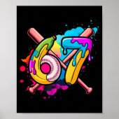 Funny Banana Baseball 67 Ice Cream Drip Meme Poster (Vorne)