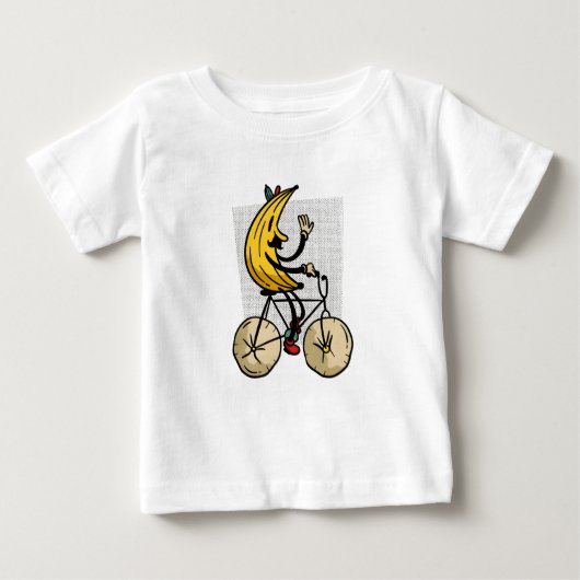 Funny Banana Biker Cartoon Design Baby T-shirt (Vorderseite)