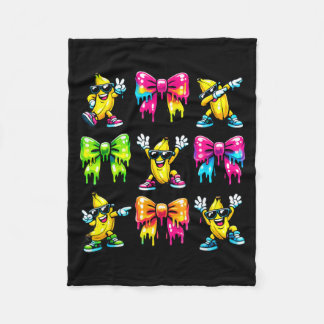 Funny Banana Coquette Bow Drip Kids Girls Boys Fleecedecke
