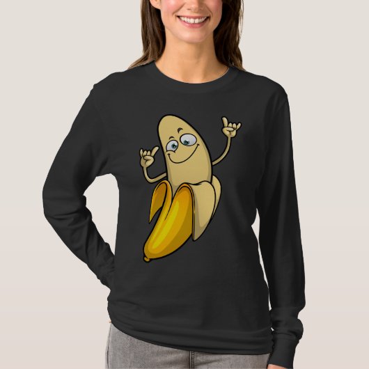 Funny Banana Designs für Männer Frauen Frucht lang T-Shirt (Vorderseite)