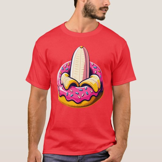 Funny Banana Insert Sprinkle Donut Food Adult fami T-Shirt (Vorderseite)