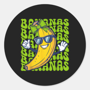 Funny Banana Name Banana Frucht Lover Personalisie Runder Aufkleber