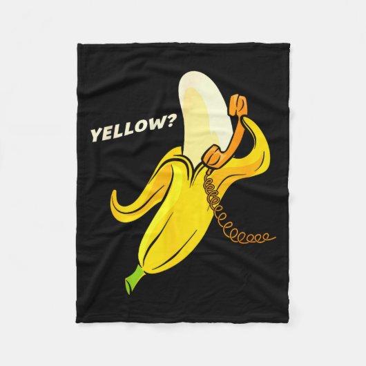Funny Banana Phone - Yellow_ Hello_ Fleecedecke (Vorderseite)