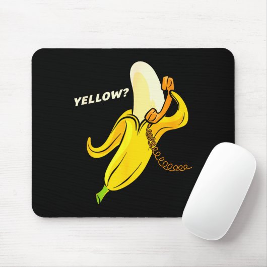 Funny Banana Phone - Yellow_ Hello_ Mousepad (Mit Mouse)
