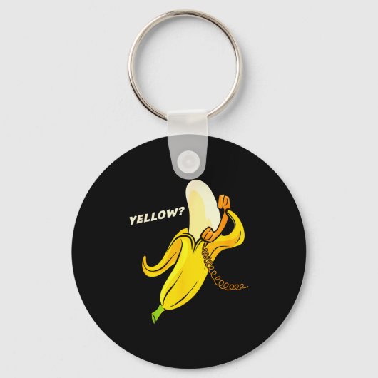Funny Banana Phone - Yellow_ Hello_ Schlüsselanhänger (Vorderseite)