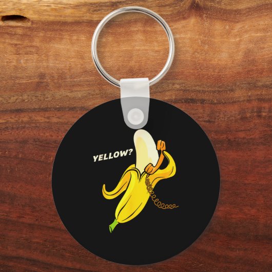 Funny Banana Phone - Yellow_ Hello_ Schlüsselanhänger (Vorderseite)