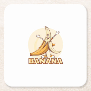 Funny Banana Rechteckiger Pappuntersetzer