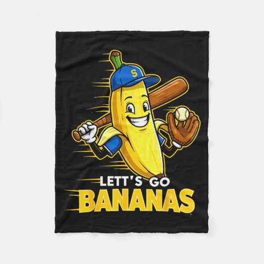 Funny Banana Shirts Gift Fruit Lovers Boys Lets Go Fleecedecke (Vorderseite)