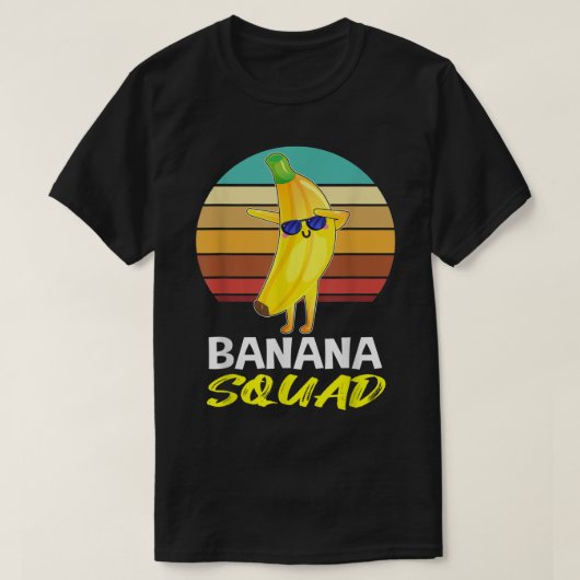 Funny Banana Squad Retro Design T-Shirt (Design vorne)