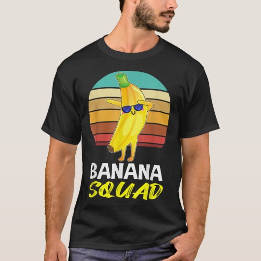 Funny Banana Squad Retro Design T-Shirt (Vorderseite)