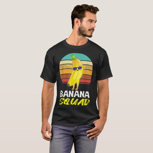 Funny Banana Squad Retro Design T-Shirt (Vorne ganz)