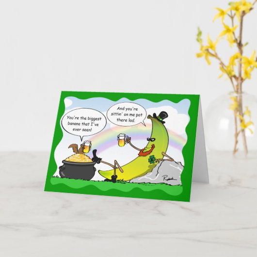 Funny Banana St Patrick's Day Card - Custom Cards Karte (Gelbe Blume)