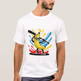 Funny Banana Swinging Baseball Funny Drip Mascot T-Shirt
