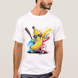 Funny Banana Swinging Baseball Funny Drip Mascot T-Shirt