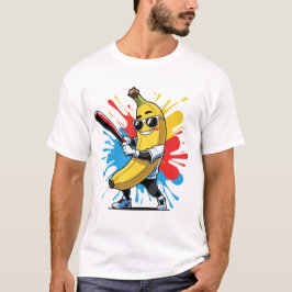 Funny Banana Swinging Baseball Funny Drip Mascot T-Shirt