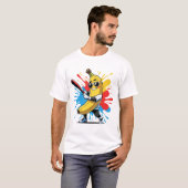 Funny Banana Swinging Baseball Funny Drip Mascot T-Shirt (Vorne ganz)