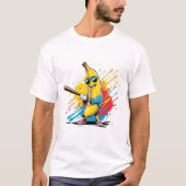 Funny Banana Swinging Baseball Funny Drip T-Shirt (Vorderseite)