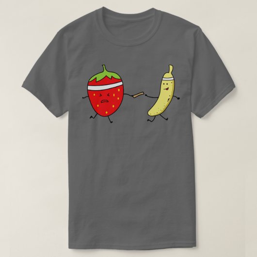 Funny Banana und Strawberry Lauf einen Marathon T-Shirt (Design vorne)