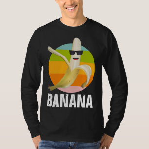Funny Banana Wearing Sonnenbrille Retro Design Fru T-Shirt