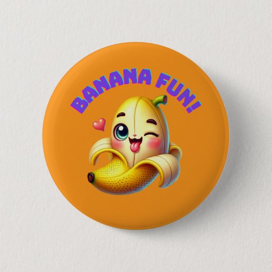 Funny Banana Winking Design for Fun and Playful Gi Button (Vorderseite)
