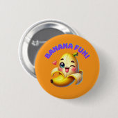 Funny Banana Winking Design for Fun and Playful Gi Button (Vorne & Hinten)
