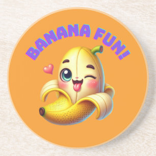 Funny Banana Winking Design for Fun and Playful Gi Getränkeuntersetzer