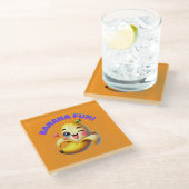 Funny Banana Winking Design for Fun and Playful Gi Glasuntersetzer (Schrägansicht)