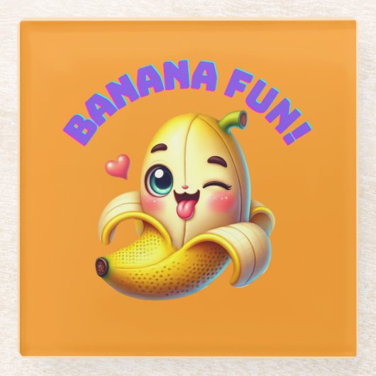 Funny Banana Winking Design for Fun and Playful Gi Glasuntersetzer (Vorderseite)