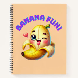 Funny Banana Winking Design for Fun and Playful Gi Notizblock