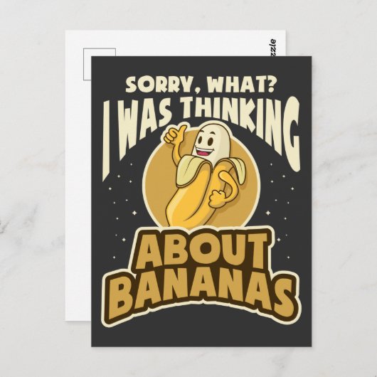 Funny Banana Zitat Obst Vegan Vegetarischer Spaß Postkarte (Vorne/Hinten)